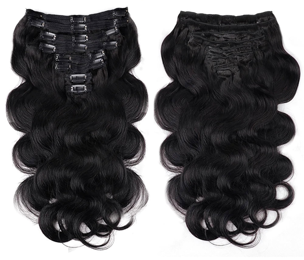 Virgin Brazilian Body Wave Clip-in Extensions 12A Grade