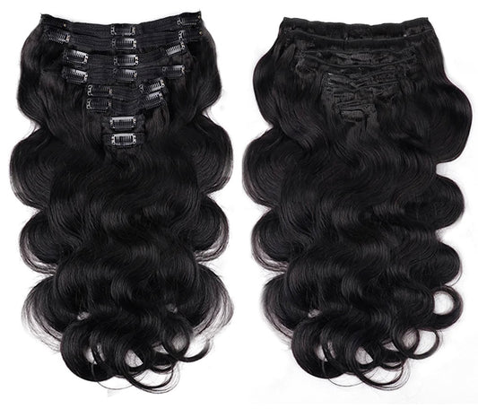 Virgin Brazilian Body Wave Clip-in Extensions 12A Grade