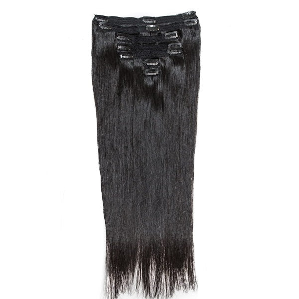 Virgin Brazilian Straight Clip-in Extensions 12A Grade