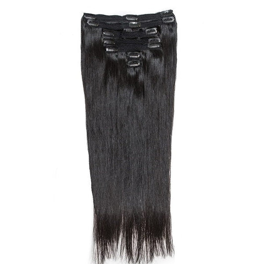 Virgin Brazilian Straight Clip-in Extensions 12A Grade