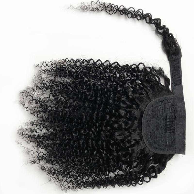 Virgin Brazilian Wrap Around Kinkyy Curly Ponytail With Clip-ins