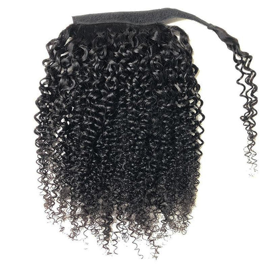 Virgin Brazilian Wrap Around Kinkyy Curly Ponytail With Clip-ins