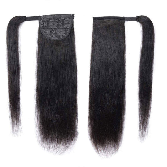 Virgin Brazilian Wrap Around Straight Ponytail With Clip-ins